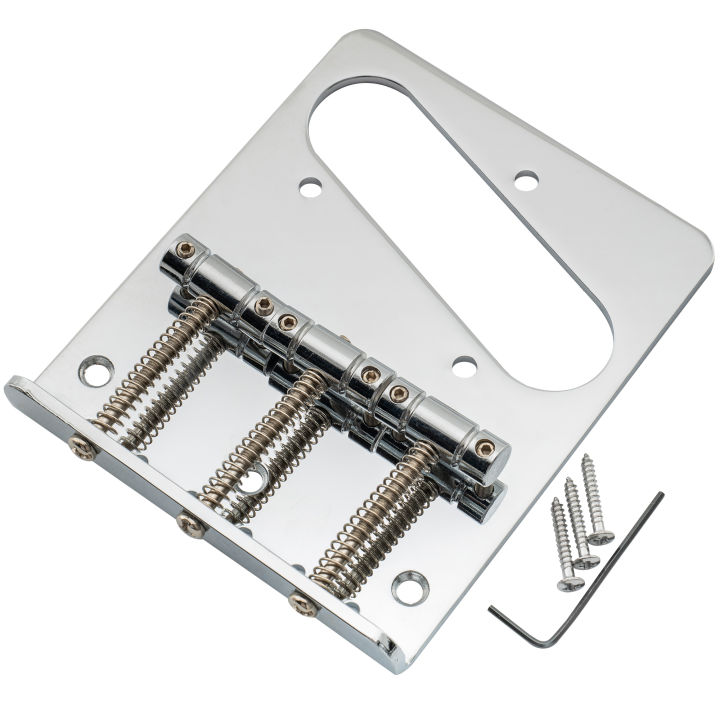 Musiclily 54mm Telecaster Bridge with Compensated 3-Saddle for Tele ...