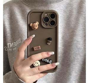 DEAMOR Case Samsung A02S A03S A04 A04E A05 A05S A12 M12 A13 4G A14 A15 A23 A25 Casing Softcas Motif Desaign 3D Baby Bear Milk Coffe Pro camera