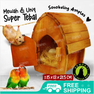 SEMPATI Glodok Rumah Atap Gradasi Kayu Glodok Parkit Lovebird Sarang Telur Burung Susuh Sarang Ternak Breeding Burung Lovebird Love Bird Gelodok Rumah Burung Kenari Falk Nuri ATGDSI