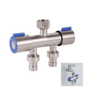 1 In 2 Out Faucet Washing Machine Toilet Shower Valve Bathroom Triangle Valve Water Control Valve Dual Control Diverter Valve