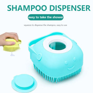 Pet Grooming Bath Brush Comb Shampoo Dispenser Brush Dog Cat Shower Brush