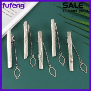 fufeng 1PC Người Đàn Ông Mới Bạc Cà Vạt Tie Clip Thép Không Gỉ Đồng Bằng Clasp Thanh Pins Clip