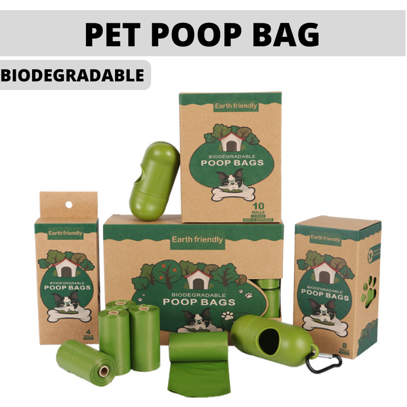 Pet Poop Bag Biodegradable 10/24 Rolls Zero Waste for Dog Cat Litter