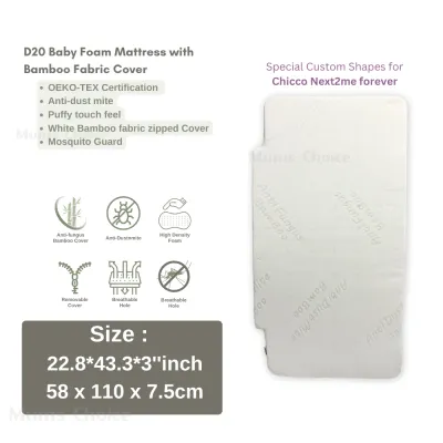 Nemobaby Anti Dust Mite High Density Foam Mattress With Holes Suitable for Chicco Next2me model