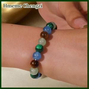 Hmeme Natural Stones 8mm Rondelle Smooth Gemstones Beaded Bracelets For Men Women Healing Crystal Stretch Bangle Gift