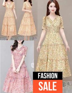 DRESS TUNIK BUNGA SIFON IMPORT PREMIUM FASHION WANITA