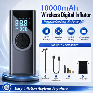 Hakimi Portable inflatable pump-10000mAh air pump with LCD digital display-electric air compressor air pump