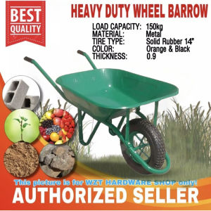 Wheelbarrow C-Series with 14inch Solid Wheel 65 Liters Capacity Deep-Type Garden Cart Trolley