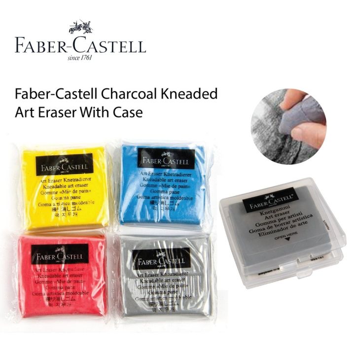 Gommes à Tracer Faber-Castell - Lot De 9, Gris, Malléable - Pour Fusain, Pastel, Nettoyage Dessins