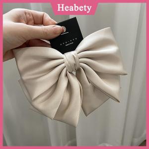 Heabety Thanh lịch Bow Ribbon tóc Clip thời trang đơn giản rắn satin mùa xuân Clip tóc pin Retro Headband với clip cô gái Phụ kiện tóc