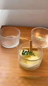 1Pc Glass Snack Bowl 200ml Transparent Glass Pudding Dessert Bowl for Yogurt Appetizer Fruits
