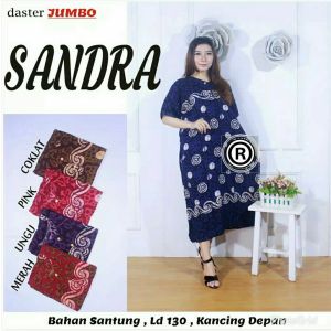 Home Dress Pakaian Wanita DASTER JUMBO XXL dan XL untuk ibu menyusui batik Cap Kain Rayon Samitex