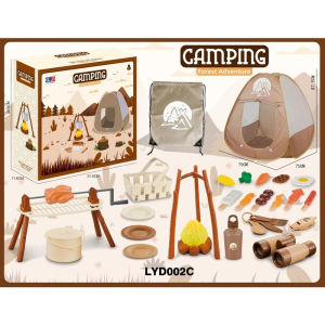 34PCS Kids Camping Toys Set with Tent Outdoor Toys Camping Tools Set for Kids Pretend Toys