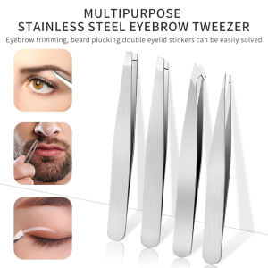 Eyelash Extension Tweezers Straight and Curved Tip Tweezers Grafting for Eyelash ExtensionsPremium Stainless Steel Eye Lash Extension Supplies Kit