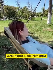 NipaHaven Adjustable High Back Moon Camping Chair Outdoor Folding Chair Heavy Duty Portable Backrest Chair For Picnic Fishing Hiking Beach Camping