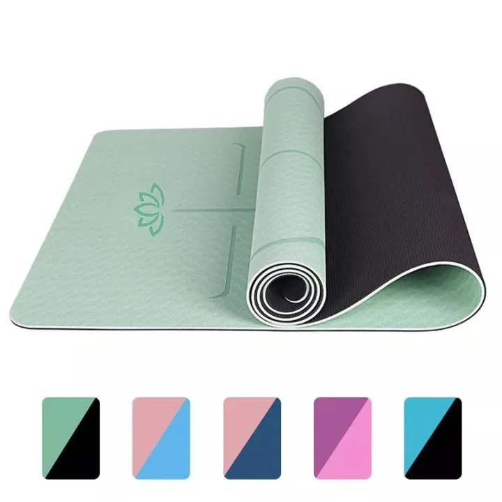 Thảm Tập Yoga, Gym Định Tuyến Gobos TPE 2 Lớp 8mm Tặng Kèm Túi Đựng