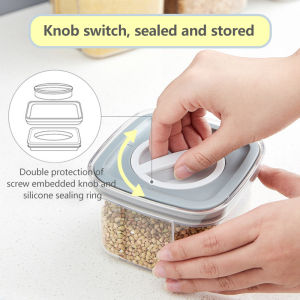 Transparent Airtight Container Food Storage Easy Open Lock Lid Dry Food Storage Leak Proof Canister Jar Sealed