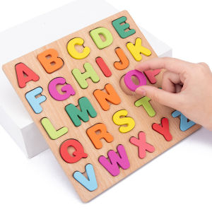 Chunky Puzzle 3D Geometry Huruf Angka Bentuk / Mainan Edukasi Anak