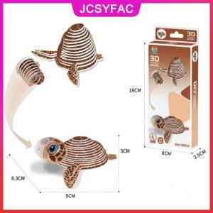 JCSYFAC 1 bộ trẻ em giáo dục Montessori đồ chơi vui DIY Hướng dẫn lắp ráp ba chiều mô hình động vật 3D giấy câu đố đồ chơi cho bé trai cô gái