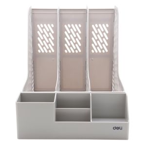 Giá đựng tài liệu 3 ngăn kèm khay để bút Deli