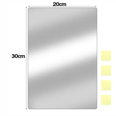 10Pcs 30x30cm Acrylic Flexible Mirror Sheets / Self Adhesive Door Mirror Tiles / Cuttable Wall Mounted Mirror Stickers for DIY Room Decor