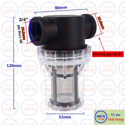Bộ lọc nước đầu nguồn cho máy rửa xe cao áp nước sinh hoạt gia đình - Lọc thô inox