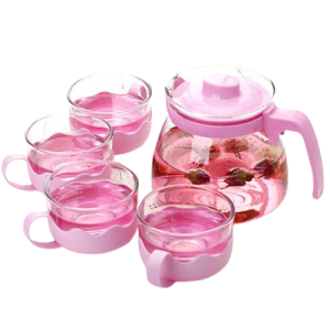 Teko Kaca Set Isi 5 Pcs Tea Pot / Set Teko Gelas Cangkir / Teko Teh Teko Kopi Set Tempat Minum Kopi Teh / Teko Set Gelas Set Teko / Hadiah Pernikahan Wedding Gift Terlaris