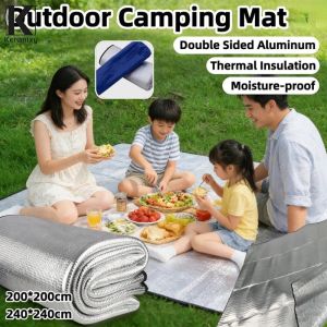 Keranixy Portable Camping Moisture Proof Mat Thermal Insulation Double Sided Aluminum Picnic Sleeping Mat