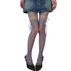 Lace Fishnet Thigh High Stockings Patterned Suspender Tights for Women Garter Belt Pantyhose Tights Fishnets Hosiery