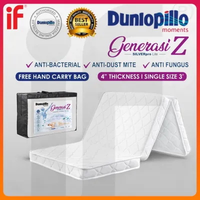 IF Dunlopillo Generasi Z 4 inch Thick Single Foldable Mattress with SilverPro Knitted Fabric