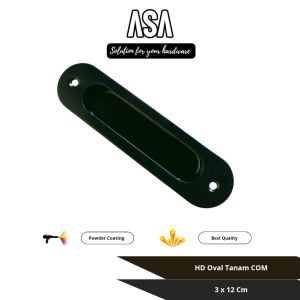 Handle pintu tanam / sleding / laci / lemari alumunium / handle coak kom oval 3x12 cm