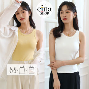 Einashop Aimi Bra Padded Ribbed Singlet SG Ship
