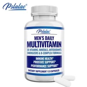 Pslalae Mens Multivitamin 35 Nutrients Zinc & Biotin Non-GMO Mens Formula 30/60/120 Tablets