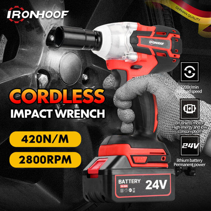 Ironhoof Mesin Bor Impact Baterai N M Bor Baterai Cordless Brushless