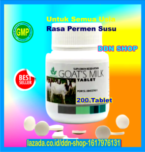 Tablet Susu Kambing Goats Milk 200 Tablet Diamond Interest Suplemen Kalsium Anak dan Dewasa Perkembangan Otak dan Tulang Obat Maag Asam Lambung Liver Asma