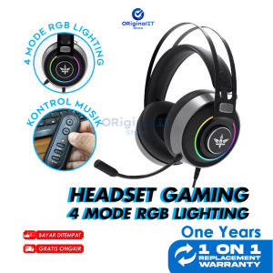 Headset Headphone Gaming USB 7.1 ENC Feature RGB Light Akkadia HSE12 Surround Audio Headset