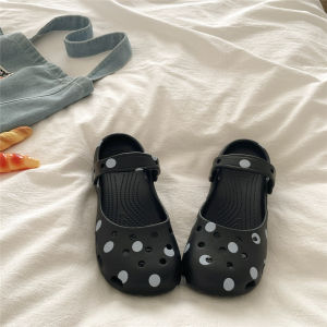 Cute Polka Dot Sweet Ballet Clogs Summer Women Trendy New Ins Slippers Outdoor Beach Travel Daily Commuting Slippers H260729