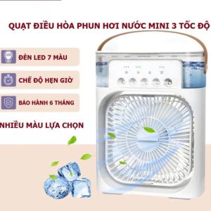 Quạt điều hoà hơi nước để bàn dung tích 600ml phun sương làm mát 3 chế độ tích hợp đèn led cao cấp