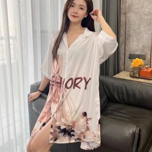 [FREE SIZE] ชุดนอนซาตินลายผู้หญิงเนื้อผ้าเบาสบายไม่ร้อนไม่บางจนเกินไป ผ้านิ่มๆยืดหยุ่นได้