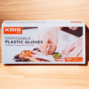 Krischef Disposable Glove 100pcs Sarung Tangan Plastik Bening Transparan Untuk Masak Pekerjaan Pelindung Tangan Krisbow Gloves