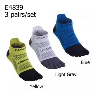 3 Pair/Set AONIJIE E4840 Running Socks Women Men Quarter Low Cut Sports Five Toes Socks for Marathon Trai Hiking E4839