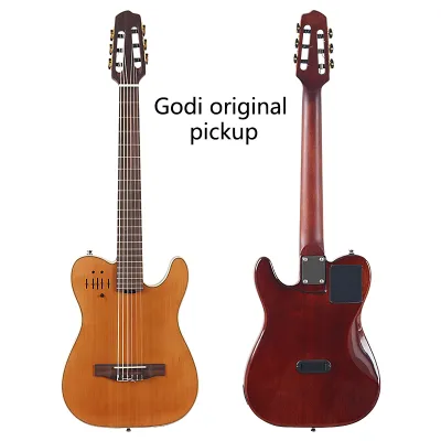 Full Hand-made Silent Classic Guitar A Grade Red Cedar Top Black Wood Fingerboard Matte Finish Silent Electic Classical Guitar