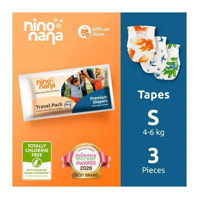 Nino Nana Travel Pack Tape Diapers S (4-6KG)