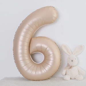 Balon Foil Angka Large 32 Inci Warna Karamel Caramel Helium Foil Balon Nomor Bentuk Balon Foil Angka 0-9 Jumbo 32 inch