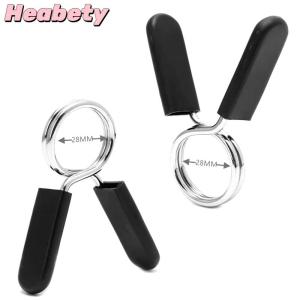 Heabety 25 28 30mm Barbell Clamp Spring Collar Clips Gym Weight Dumbbell Lock Standard Lifting Kit Barbell Lock
