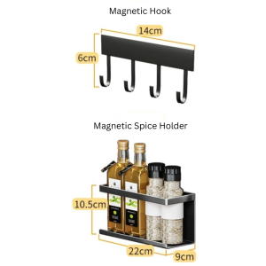 Joyurney Kitchen Countertop Spice Rack Organizer Pull Out Slim Condiments Storage Shelf & Hooks