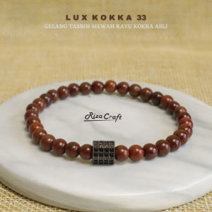 Gelang Aesthetic Pria Wanita Keren Terbaru Tasbih Tali 33 Kayu Kokka Kaukah Kokah Koka Kecil Sekat Zirkon Zirkonia Zircon Cantik Cowok Cewek Santri Dewasa Korea Style Mewah Elegan Asli Arab Ori Original