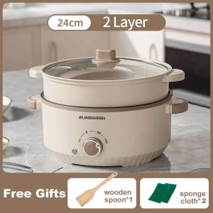 【buy 1 take 1】Multi-function 4L Double Bile Rice Cooker withsteamer With 6 function For Household Intelligent Reservation Mini Electric Food Cooker Kitchen appliance