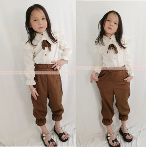 Daigo Setelan Baju Anak Perempuan LUNA COKLAT  Katun Pita Lucu  Style korea 1 2 3 4 5 6 Tahun