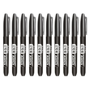 10 Pcs/set Twin Tip Colored Permanent Art Markers Pens Fine Point Waterproof Oily Black Ink Sketchbook Painting School Supplies